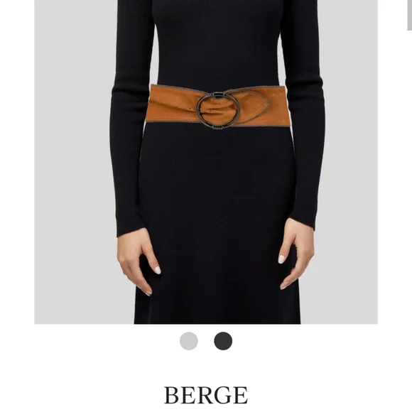 . Berge Wide Leather Belt - Picture 3 of 6